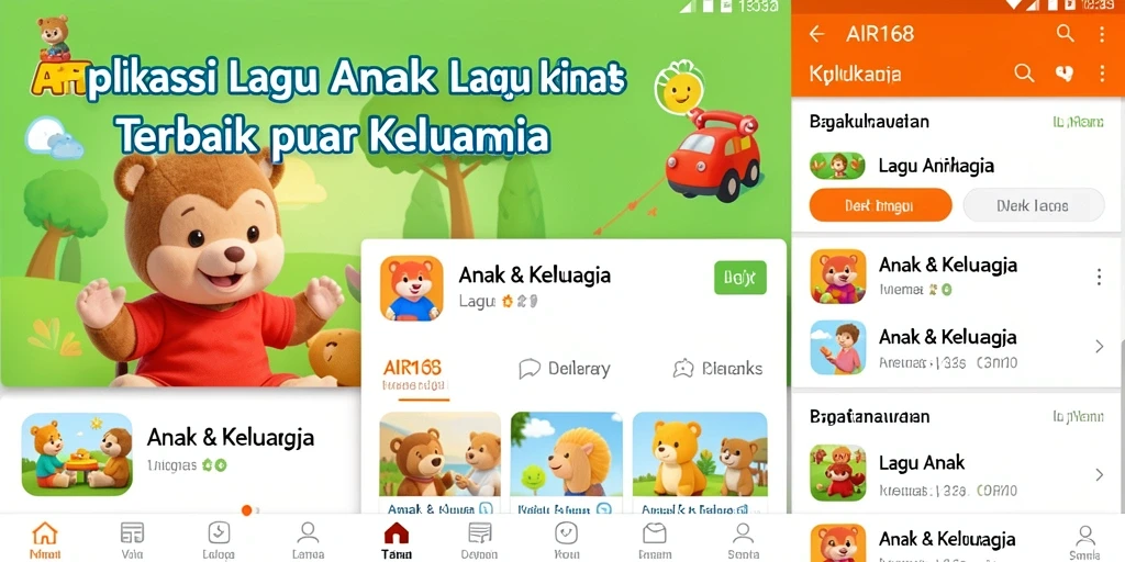 Tampilan antarmuka AIR168 yang ceria dan ramah anak.