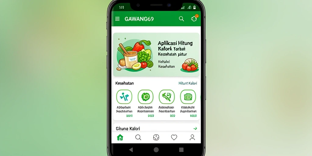 Tampilan antarmuka GAWANG69 yang menampilkan fungsi Hitung Kalori dengan jelas.