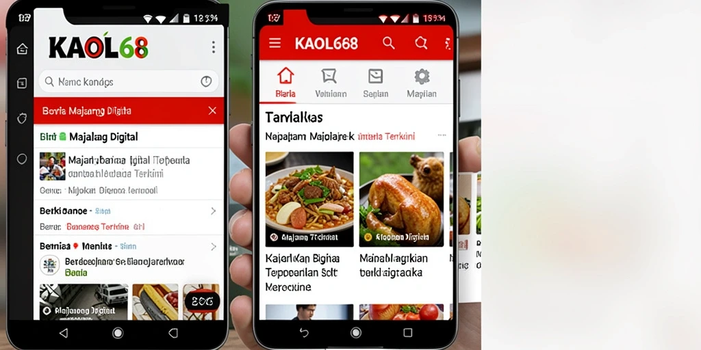 Tampilan antarmuka aplikasi KAOL68 yang modern dan menarik.