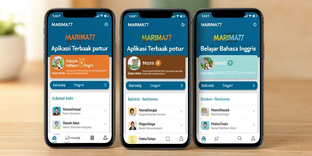 Tampilan antarmuka aplikasi MARIMA77 yang menarik dan interaktif.