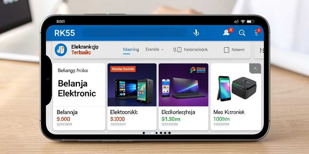 Antarmuka aplikasi RK55 yang memudahkan belanja elektronik.